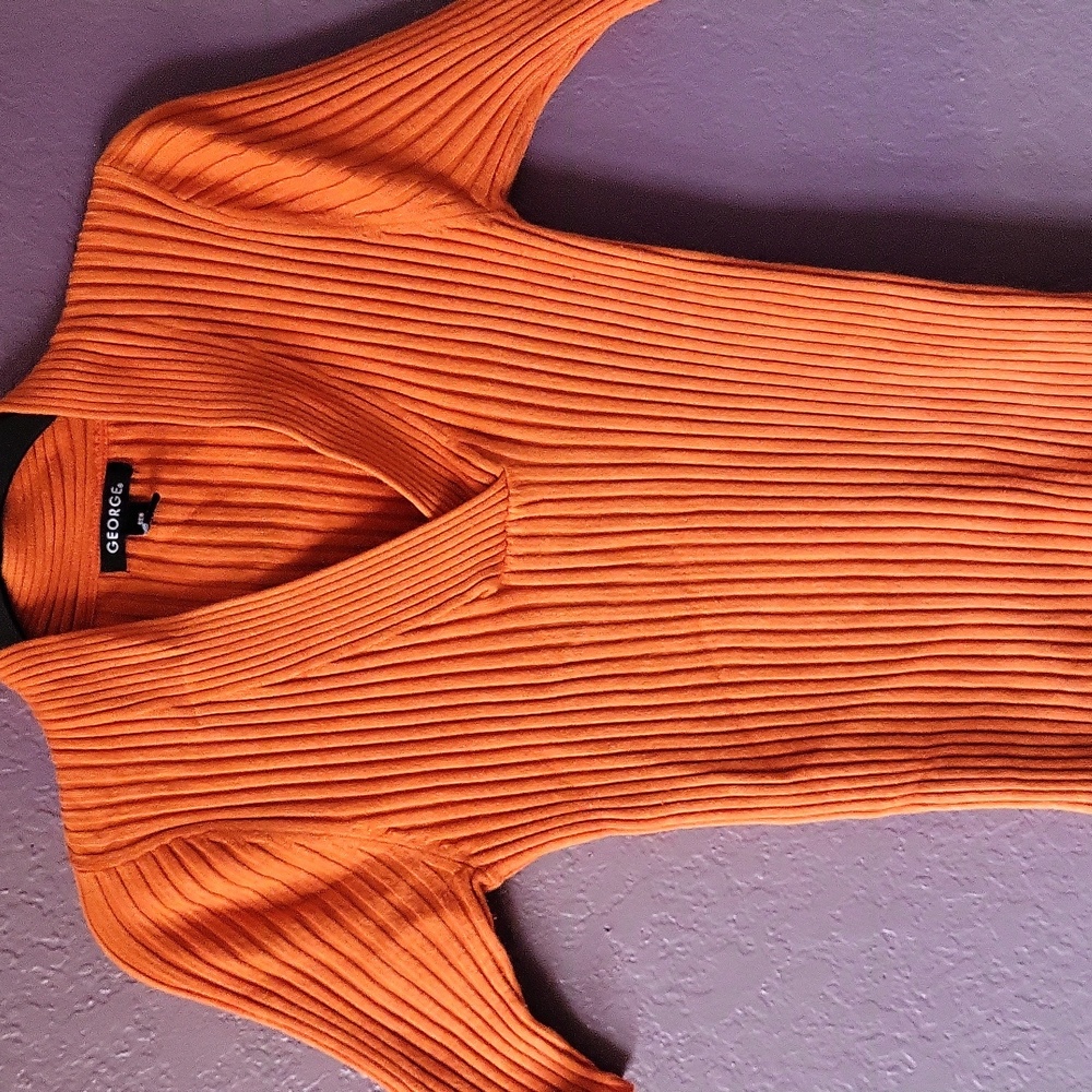 George Orange Ribbed Knit Top - Picture 2 of 11